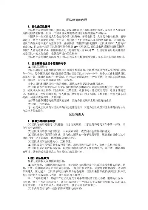 团队精神的内涵