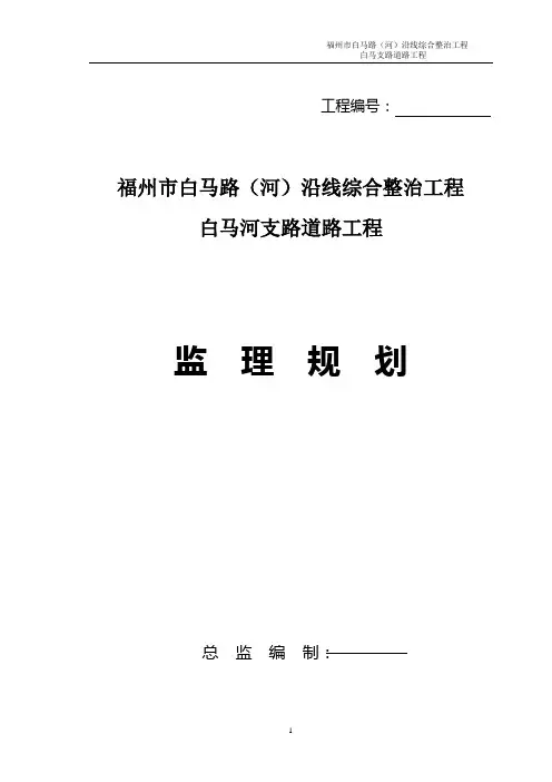 白马河支路监理规划