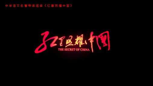 初中语文名著导读阅读红星照耀中国精品PPT课件