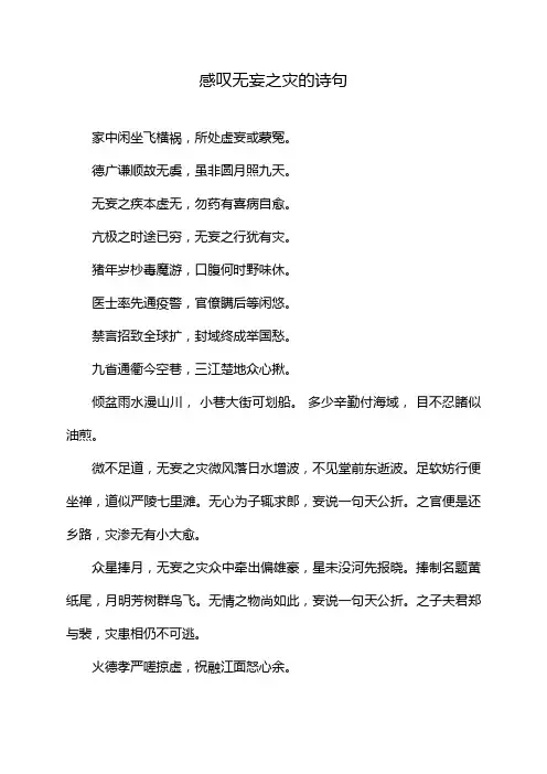 感叹无妄之灾的诗句
