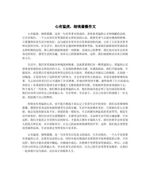 心有猛虎,细嗅蔷薇作文