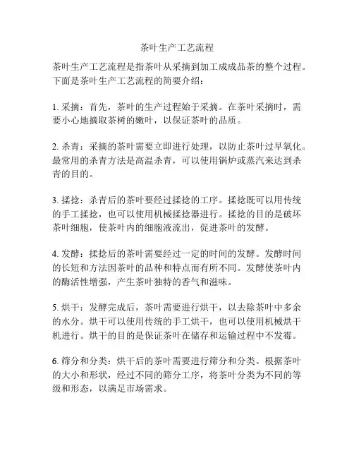 茶叶生产工艺流程