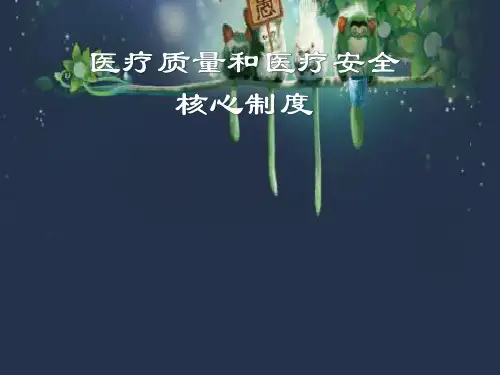医疗质量和医疗安全核心制度 PPT【67页】