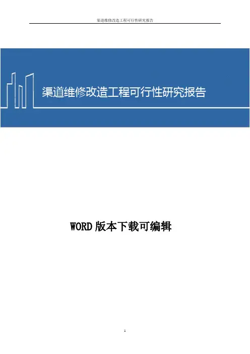 渠道维修改造工程可行性研究报告