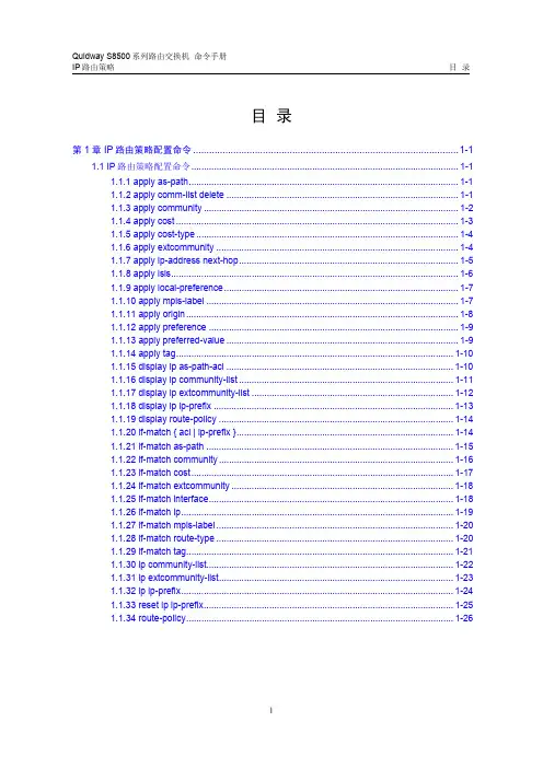 s8500命令手册(V2.00)3-6 IP路由策略命令