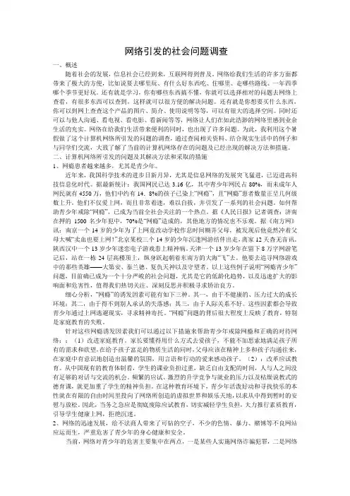 网络引发的社会问题调查