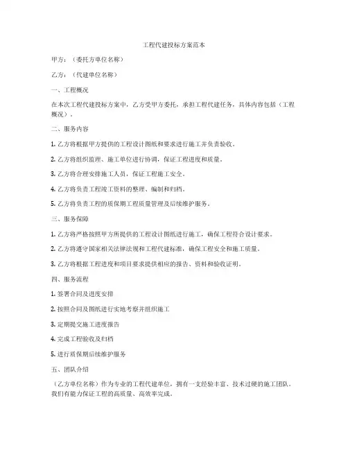 工程代建投标方案范本