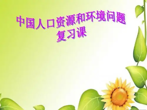 九年级政治中考中国人口资源和环境问题课件教科版
