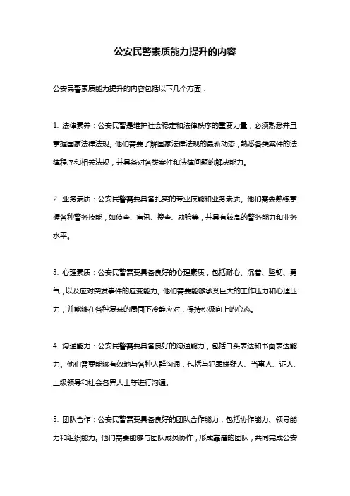 公安民警素质能力提升的内容