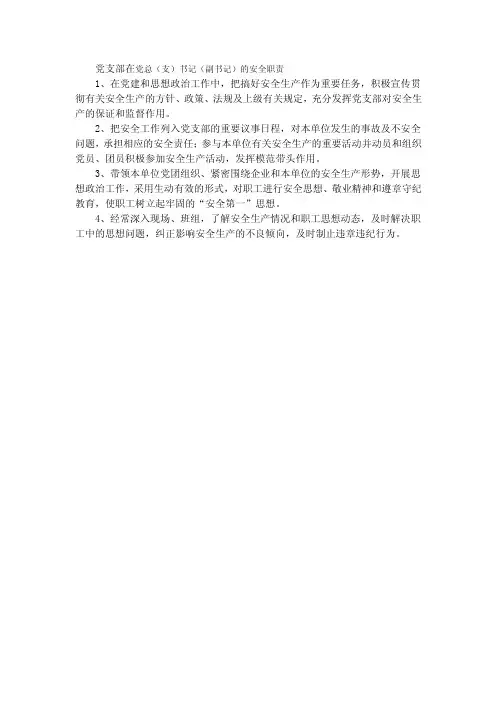 党支部安全职责