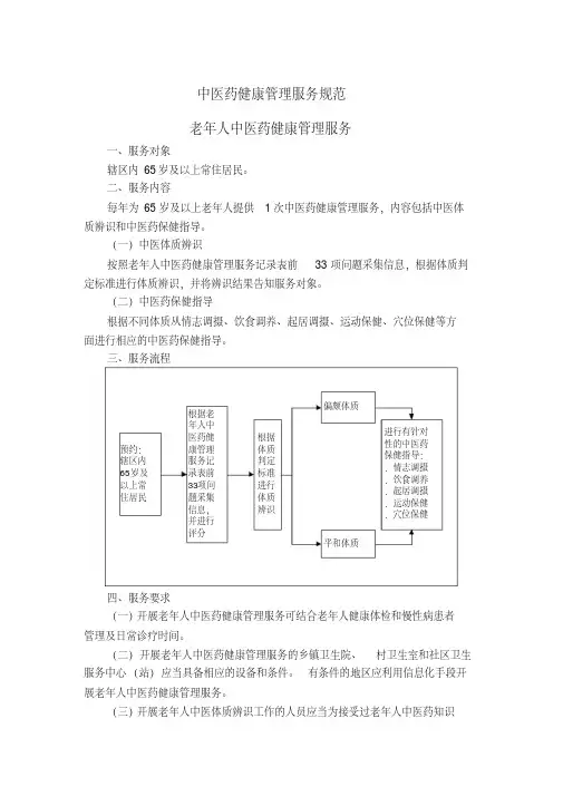 中医药健康管理服务规范(第三版)