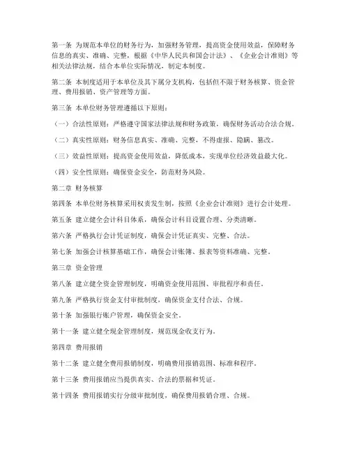 财务管理制度全文