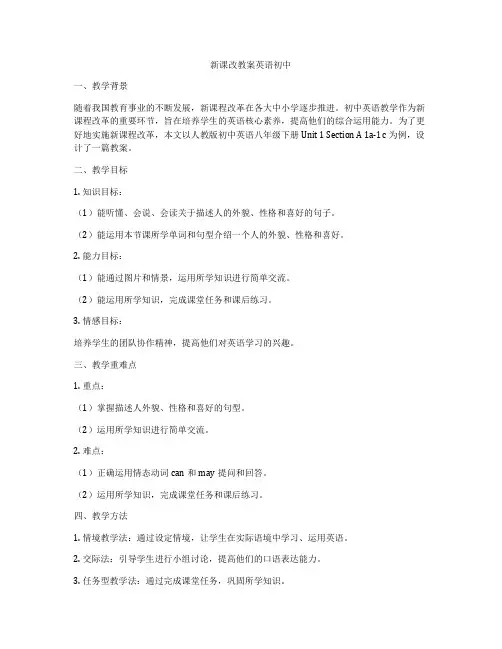 新课改教案英语初中