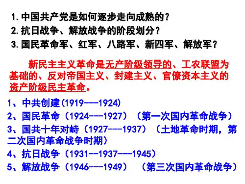 近代中国的新方向与近代化的曲折前进(1919-1949)课件-山东省昌乐县第二中学高考历史复习