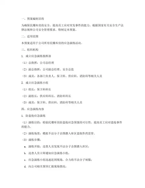 民爆库房应急演练预案