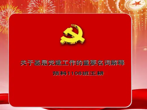 关于基层党建工作的重要名词解释