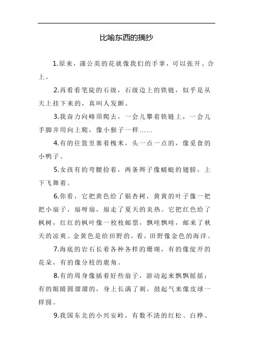 比喻东西的摘抄