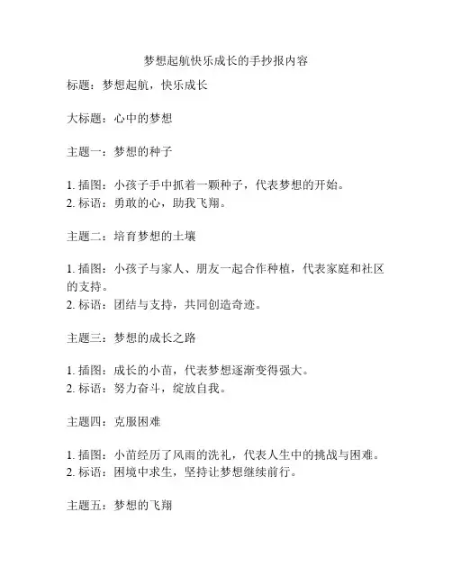 梦想起航快乐成长的手抄报内容