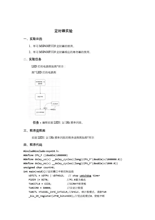 msp430f5529定时器实验