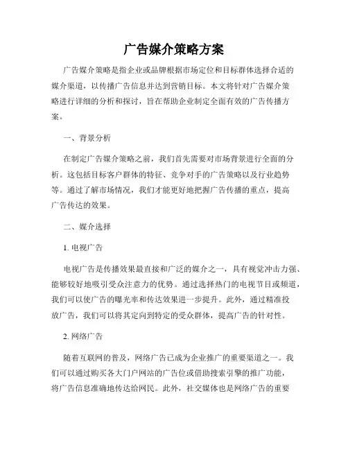 广告媒介策略方案