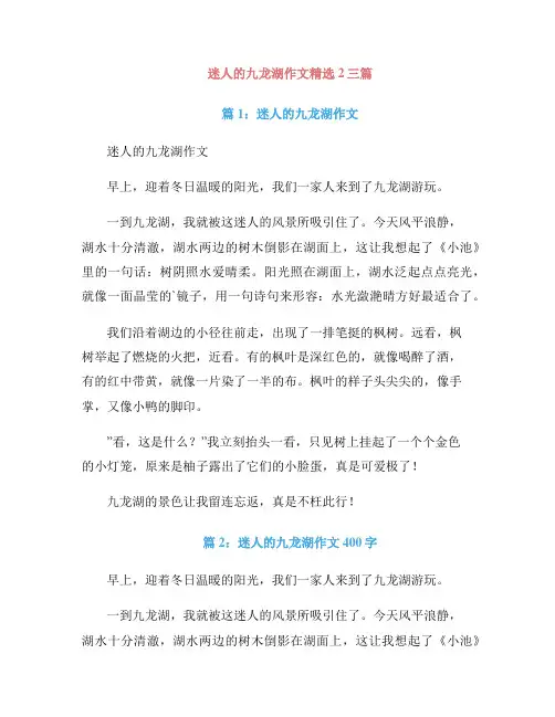 迷人的九龙湖作文精选2三篇