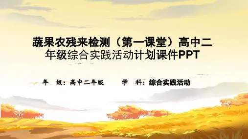 蔬果农残来检测(第一课堂)高中二年级综合实践活动计划课件PPT