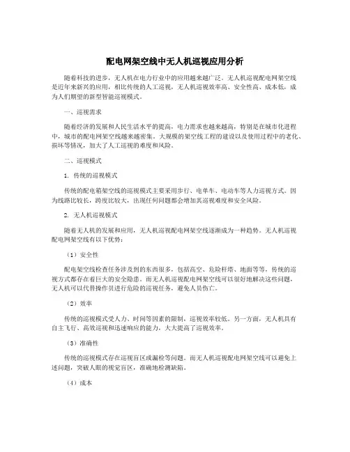 配电网架空线中无人机巡视应用分析