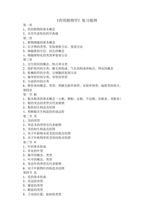 中药专业复习提纲(1)