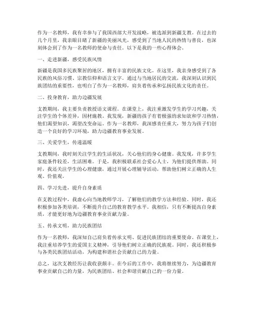 教师入疆心得体会