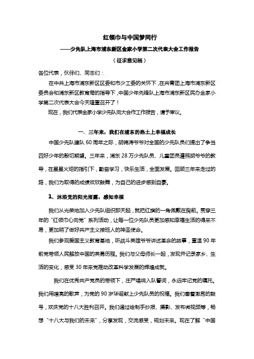 少代会报告(第六稿)