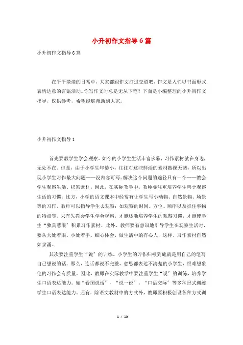小升初作文指导6篇