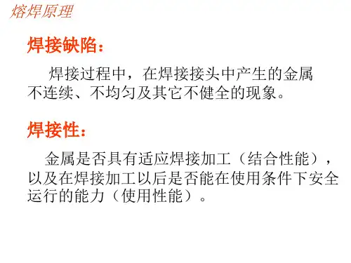 hc金属熔焊原理ppt第六章焊接缺陷及控制