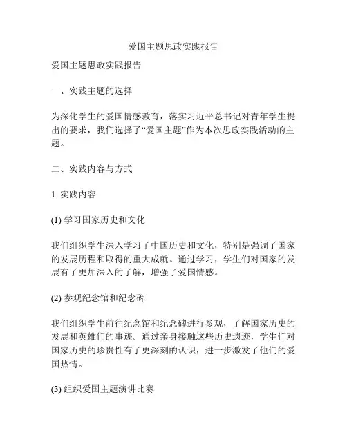 爱国主题思政实践报告