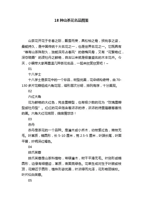 18种山茶花名品图鉴
