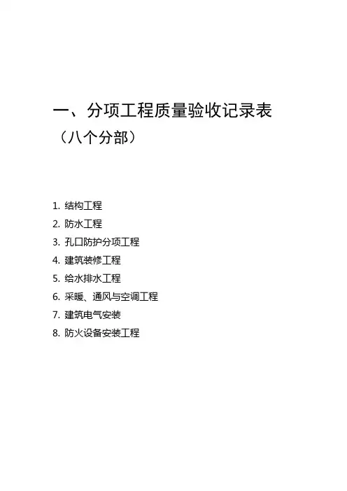 人防工程验收记录表(RFJ01-2002)
