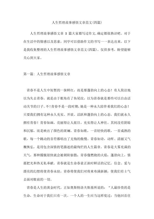 人生哲理故事感悟文章范文(四篇)