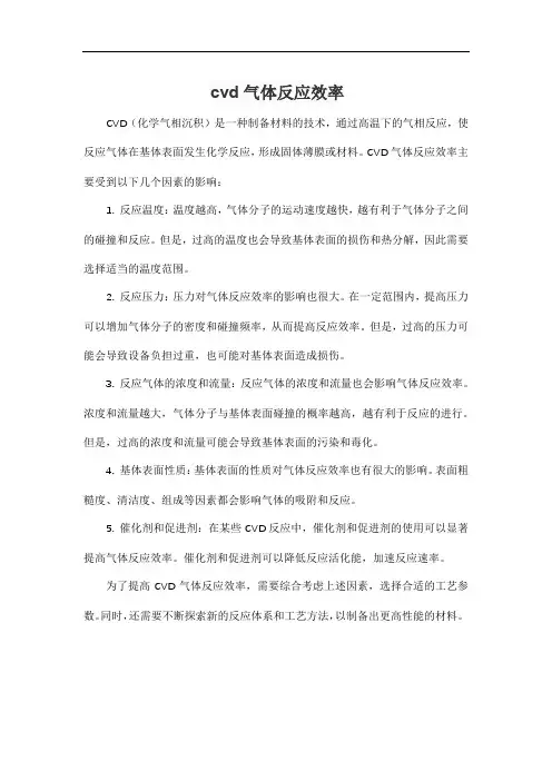 cvd气体反应效率