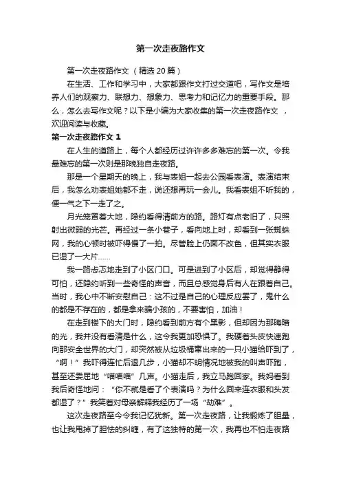 第一次走夜路作文（精选20篇）