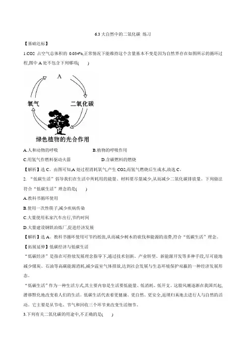 6.3大自然中的二氧化碳 练习 (2).doc