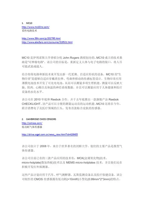 20家传感器公司