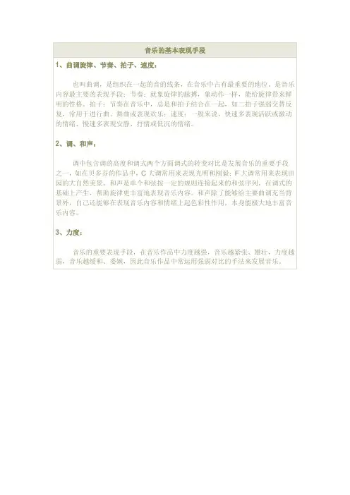 音乐的基本表现手段