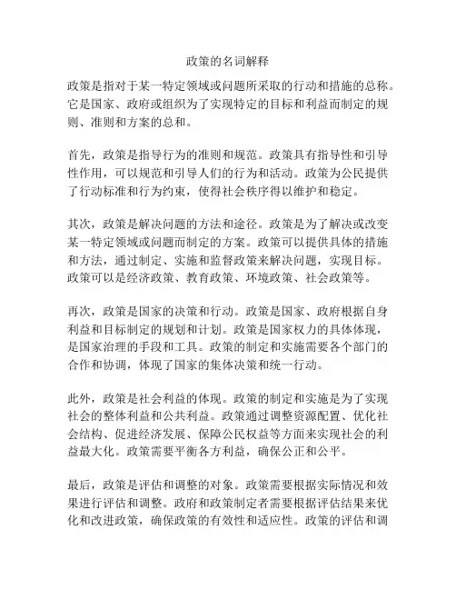政策的名词解释