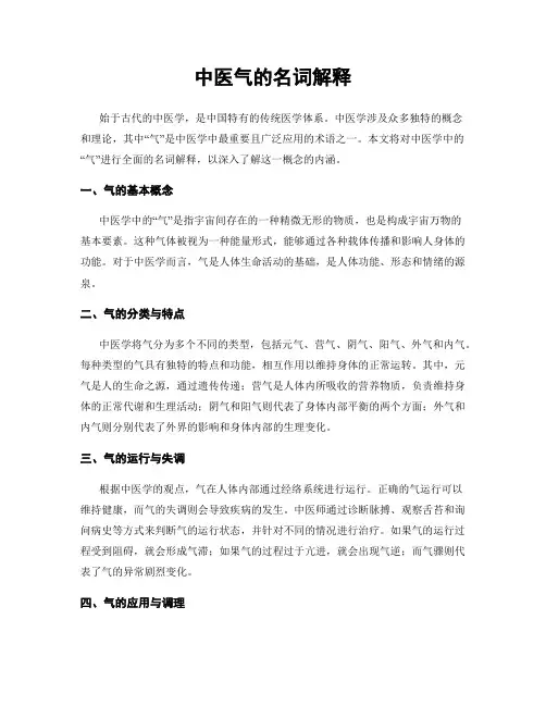中医气的名词解释