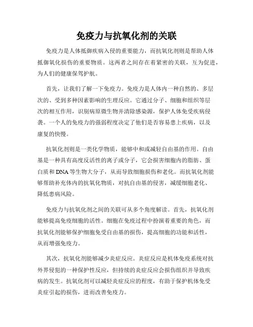 免疫力与抗氧化剂的关联