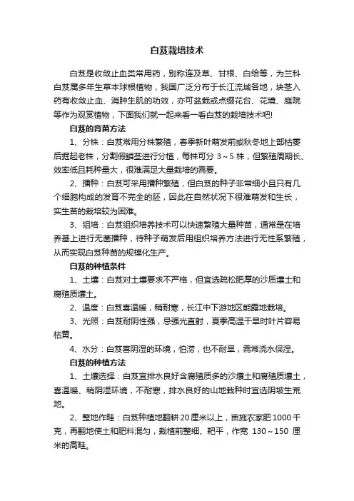白芨栽培技术