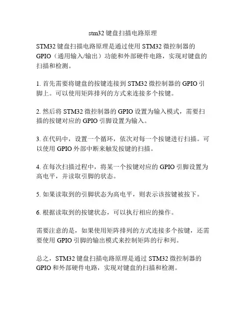 stm32键盘扫描电路原理