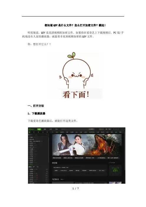 想知道QSV是什么文件？怎么打开加密文件？戳这!
