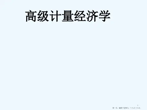 高级计量经济学-1