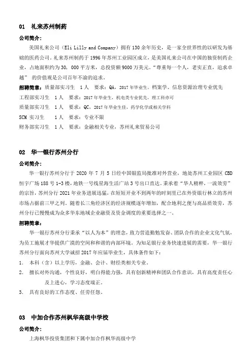 1礼来苏州制药