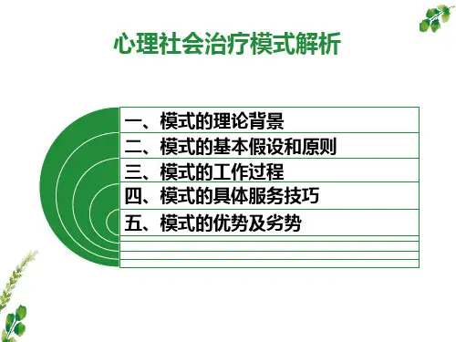 心理社会治疗模式解析